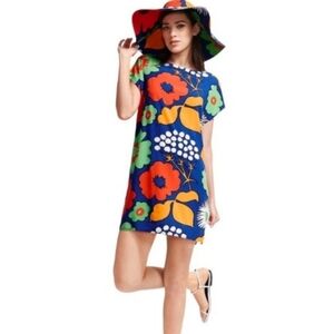 Marimekko For Target Kukkatori Print Swim Cover Up Mini Dress Floral Rayon MD